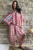 Kondi Rainbow Raffia Tote Bag Pink